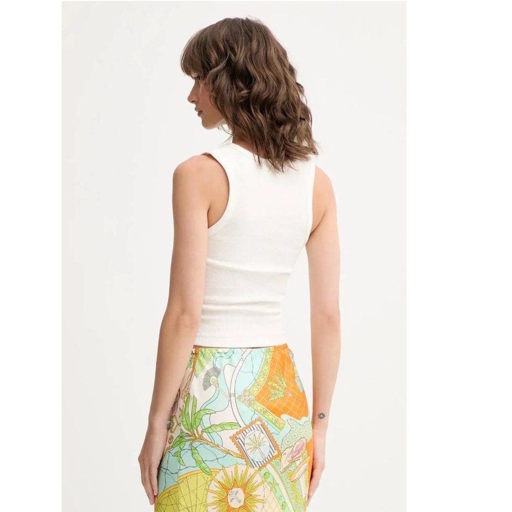 FARM Rio Embroidered Off-White Macaw Printed Tank Top Size Small NWT - Picture 10 of 16